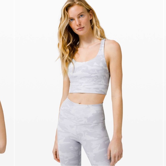 Lululemon Longline Energy Bra White Camo Sz 4 - Picture 7 of 10